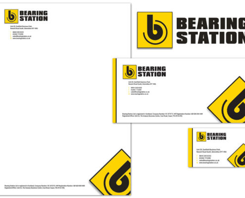 Logo and stationery for Fife-based bearings supplier Bearing Station