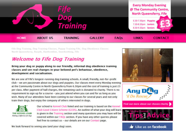 Logo, branding and website for Fife Dog Training