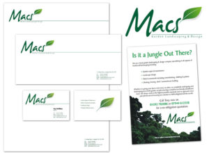 Logo, stationery and marketing materials for Macs Garden Landscaping & Design