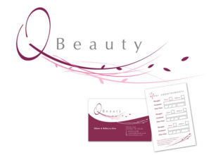 Logo and business cards for Fife beauticians Q Beauty
