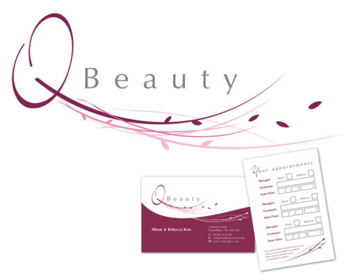Logo and business cards for Fife beauticians Q Beauty