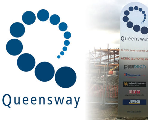 Logo and signage design for Fife Council's Queensway Industrial Estate