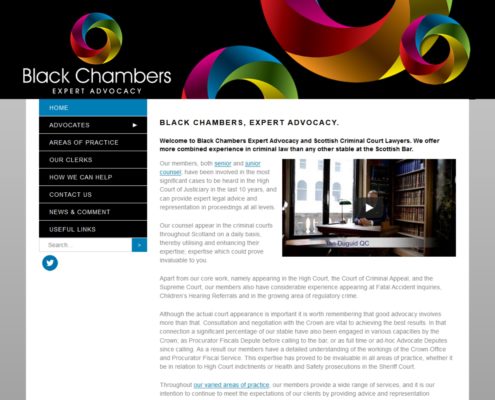 Website for Black Chambers Criminal Law Advocacy Chambers