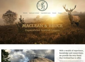 Website for Scottish Luxry Experiences Operator, Maclean & Bruce