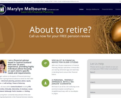 Website for Financial Adviser Marylyn Melbourne