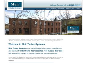 Website for Muir Timber Systems, bespoke home builders