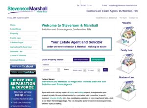 Website for Stevenson & Marshall, solicitors and estate agents